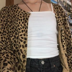 Cropped leopard cardigan